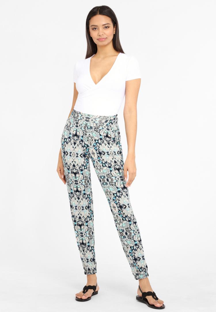 Lascana Lascana Strandhose Stoffhose Damen - marine-bedruckt - 0 | SportScheck