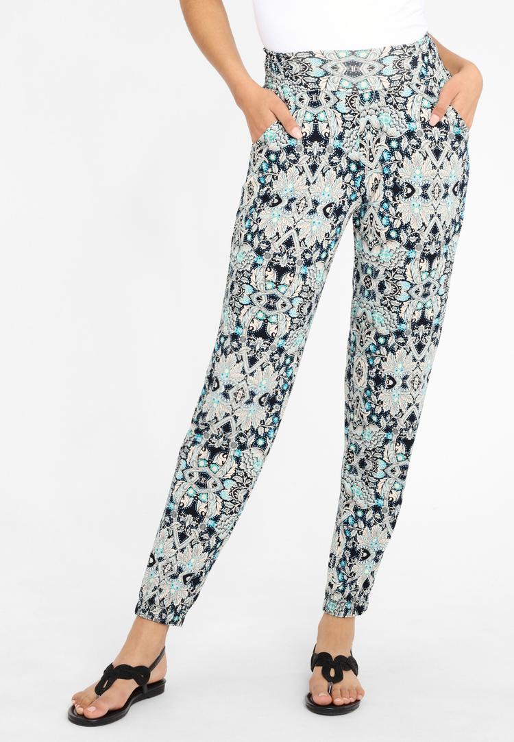 Lascana Lascana Strandhose Stoffhose Damen - marine-bedruckt - 1 | SportScheck