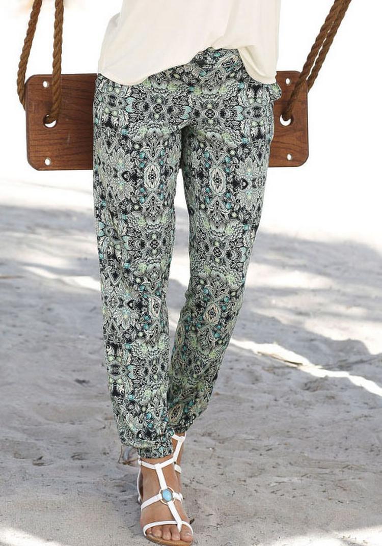 Lascana Lascana Strandhose Stoffhose Damen - marine-bedruckt - 3 | SportScheck