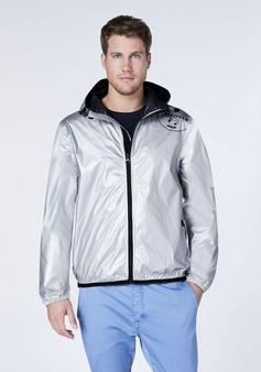 Rückansicht von Chiemsee Regenjacke Funktionsjacke Herren Silver Metalic