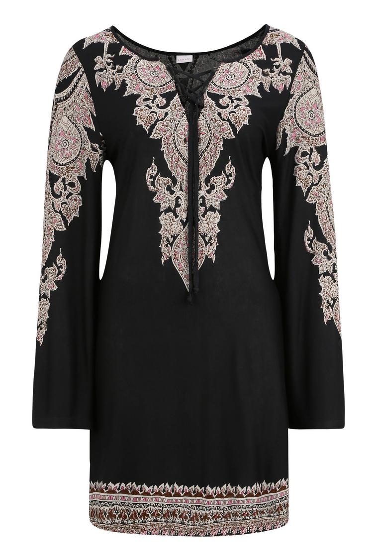 Lascana Lascana Jerseykleid Jerseykleid Damen - schwarz-bedruckt - 0 | SportScheck