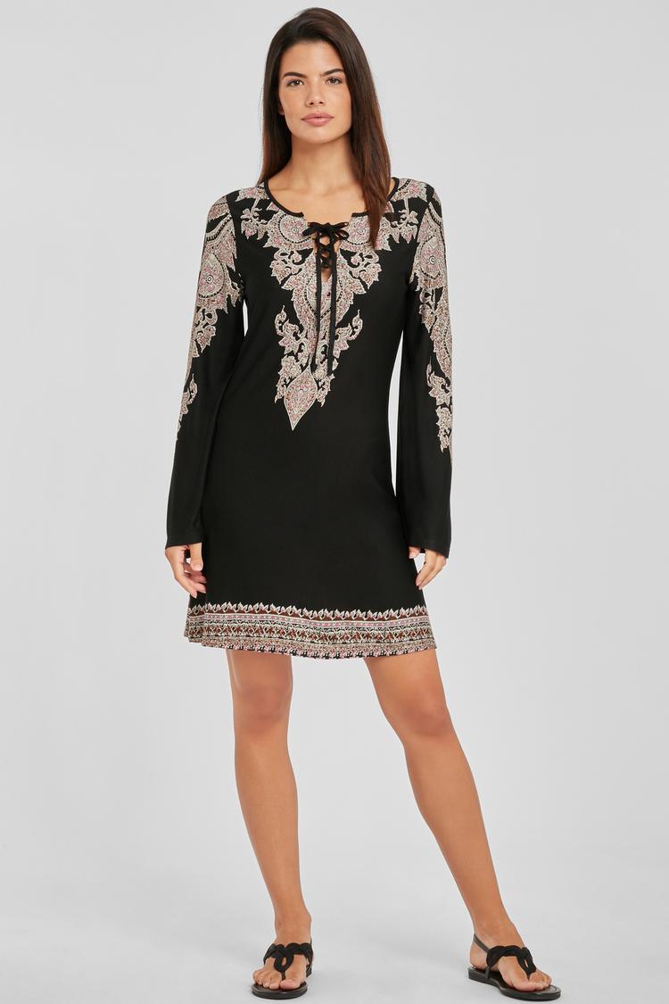 Lascana Lascana Jerseykleid Jerseykleid Damen - schwarz-bedruckt - 0 | SportScheck