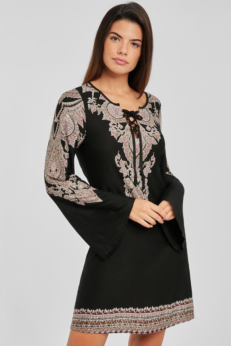 Lascana Lascana Jerseykleid Jerseykleid Damen - schwarz-bedruckt - 1 | SportScheck