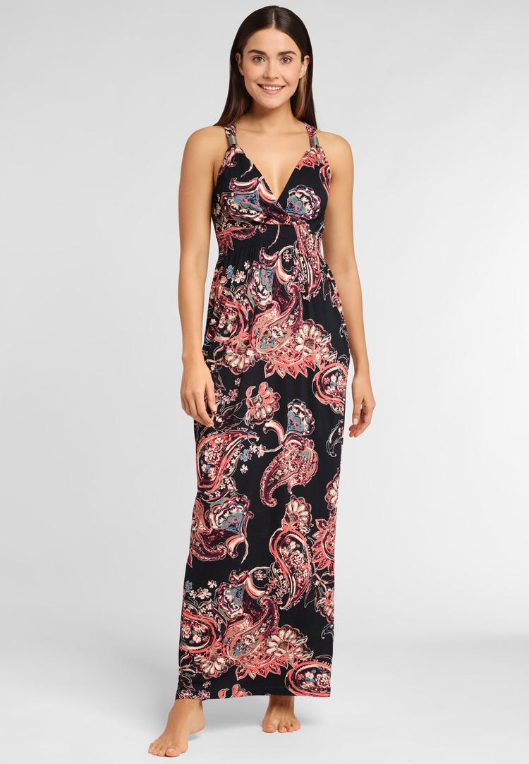 Lascana Lascana Maxikleid Maxikleid Damen - schwarz-bedruckt - 0 | SportScheck