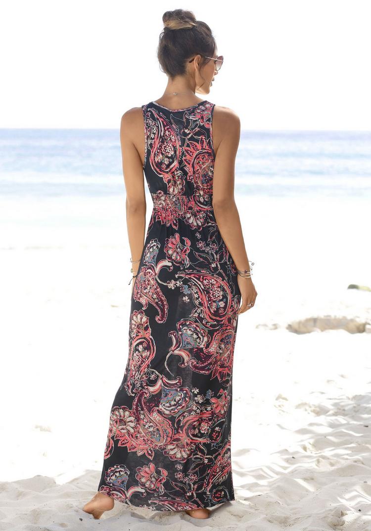 Lascana Lascana Maxikleid Maxikleid Damen - schwarz-bedruckt - 4 | SportScheck