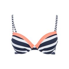 KangaROOS Push-Up-Bikini-Top Bikini Oberteil Damen marine-weiß