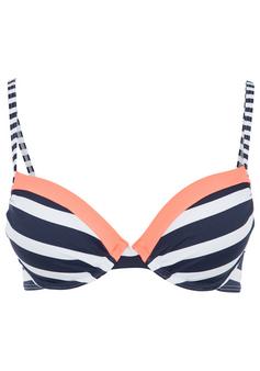 KangaROOS Push-Up-Bikini-Top Bikini Oberteil Damen marine-weiß