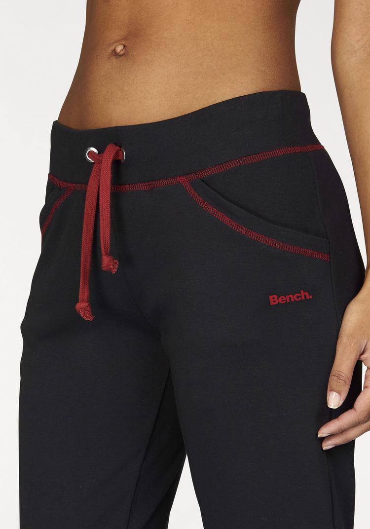 Bench Bench Relaxhose Sweathose Damen - schwarz-rubinrot - 0 | SportScheck