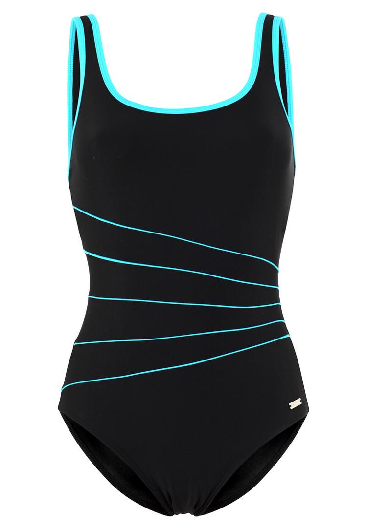 Lascana Lascana Badeanzug Badeanzug Damen - schwarz-t&uuml;rkis - 0 | SportScheck