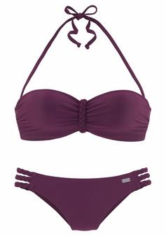 Buffalo Bügel-Bandeau-Bikini Bikini Set Damen bordeaux