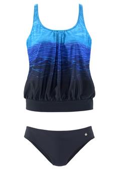 Lascana Tankini Bikini Set Damen blau-bedruckt