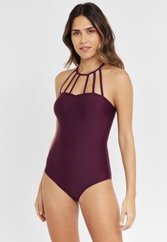 Rückansicht von BRUNO BANANI Badeanzug Badeanzug Damen bordeaux