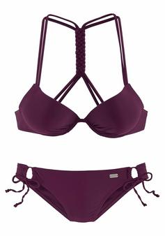 Buffalo Push-Up-Bikini Bikini Set Damen bordeaux