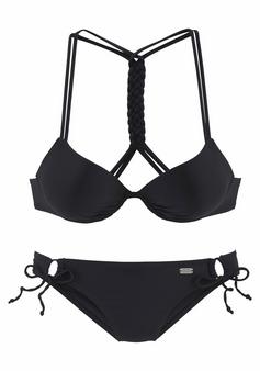 Buffalo Push-Up-Bikini Bikini Set Damen schwarz