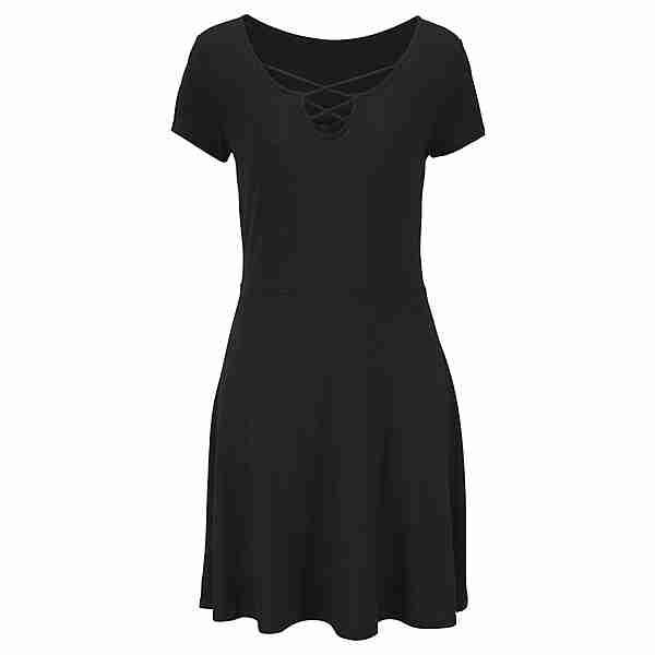 Lascana Sommerkleid Trägerkleid Damen schwarz
