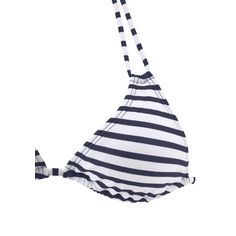 Rückansicht von VENICE BEACH Triangel-Bikini-Top Bikini Oberteil Damen weiß-marine-gestreift