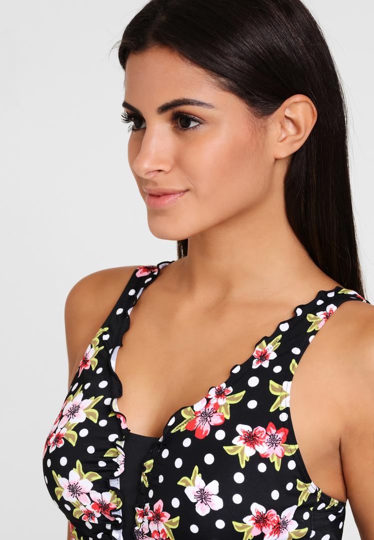 Lascana Lascana Badeanzug Badeanzug Damen - schwarz-bedruckt - 0 | SportScheck