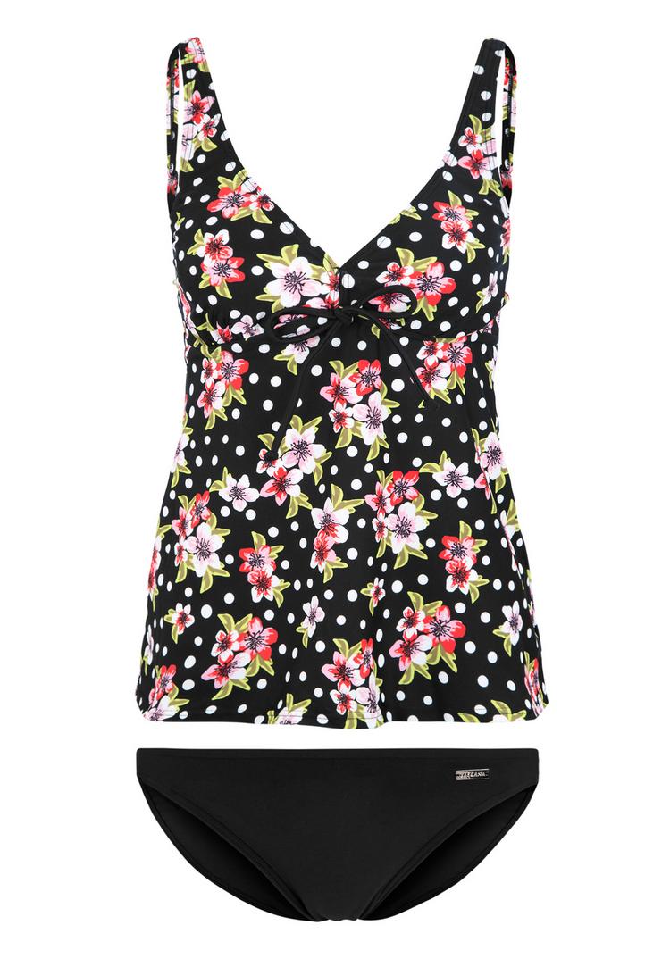 Lascana Lascana B&uuml;gel-Tankini Bikini Set Damen - schwarz-bedruckt - 0 | SportScheck