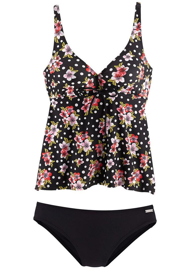 Lascana Lascana B&uuml;gel-Tankini Bikini Set Damen - schwarz-bedruckt - 2 | SportScheck