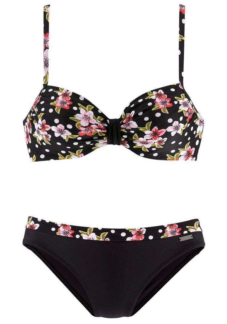 Lascana Lascana B&uuml;gel-Bikini Bikini Set Damen - schwarz-bedruckt - 2 | SportScheck