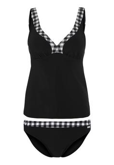 Lascana Bügel-Tankini Bikini Set Damen schwarz-weiß