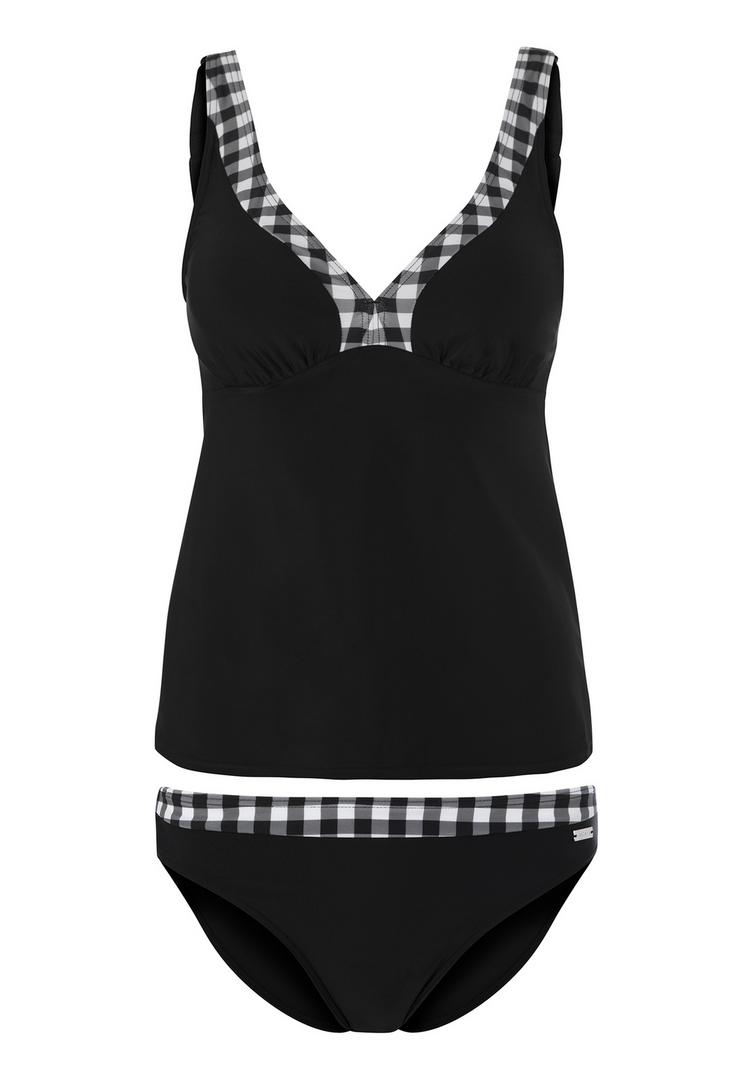 Lascana Lascana B&uuml;gel-Tankini Bikini Set Damen - schwarz-wei&szlig; - 0 | SportScheck