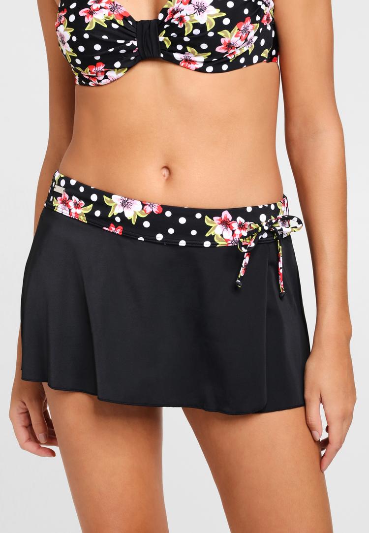 Lascana Lascana Bade-Rock Bikini Hose Damen - schwarz-bedruckt - 1 | SportScheck