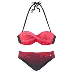 Lascana Bügel-Bandeau-Bikini Bikini Set Damen rot-bedruckt