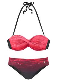 Lascana B&uuml;gel-Bandeau-Bikini Bikini Set Damen - rot-bedruckt