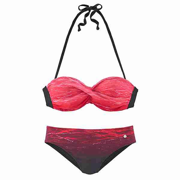 Lascana Bügel-Bandeau-Bikini Bikini Set Damen rot-bedruckt