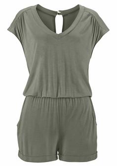 Lascana Kurzoverall Jumpsuit Damen khaki