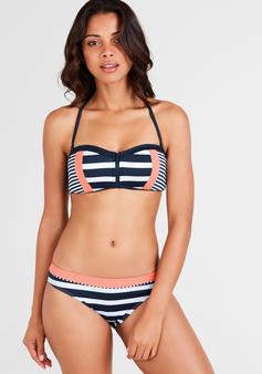 Rückansicht von KangaROOS Bandeau-Bikini-Top Bikini Oberteil Damen marine-weiß