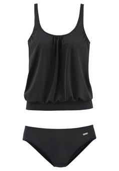 Lascana Oversize-Tankini Bikini Set Damen schwarz