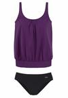 Lascana Oversize-Tankini Bikini Set Damen - aubergine