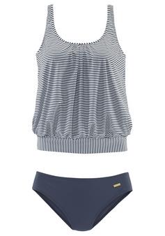 Lascana Oversize-Tankini Bikini Set Damen marine-gestreift