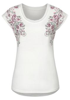 BEACH TIME Kurzarmshirt T-Shirt Damen creme