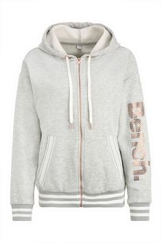 Bench Kapuzensweatjacke Sweatjacke Damen grau-meliert