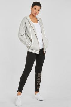 Rückansicht von Bench Kapuzensweatjacke Sweatjacke Damen grau-meliert