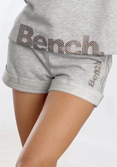 Rückansicht von Bench Relaxshorts Sweatshorts Damen grau-meliert