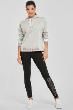 Rückansicht von Bench Kapuzensweatshirt Hoodie Damen grau-meliert