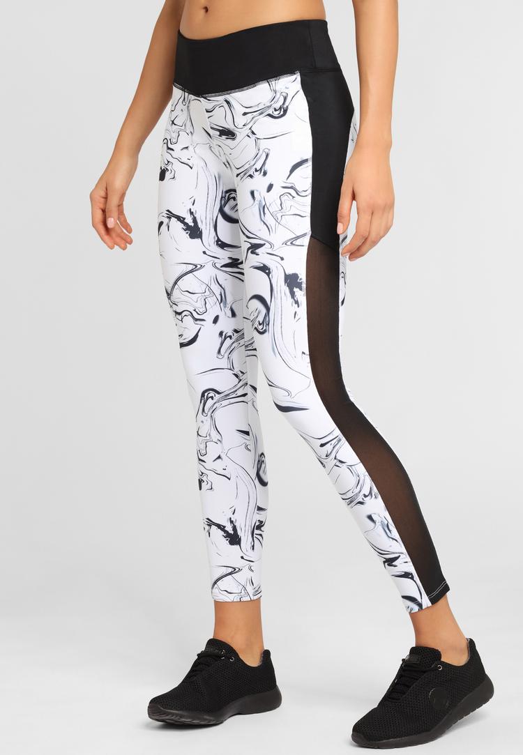 LASCANA Active LASCANA Active Leggings Leggings Damen - wei&szlig;-schwarz-gemustert-neongelb - 1 | SportScheck