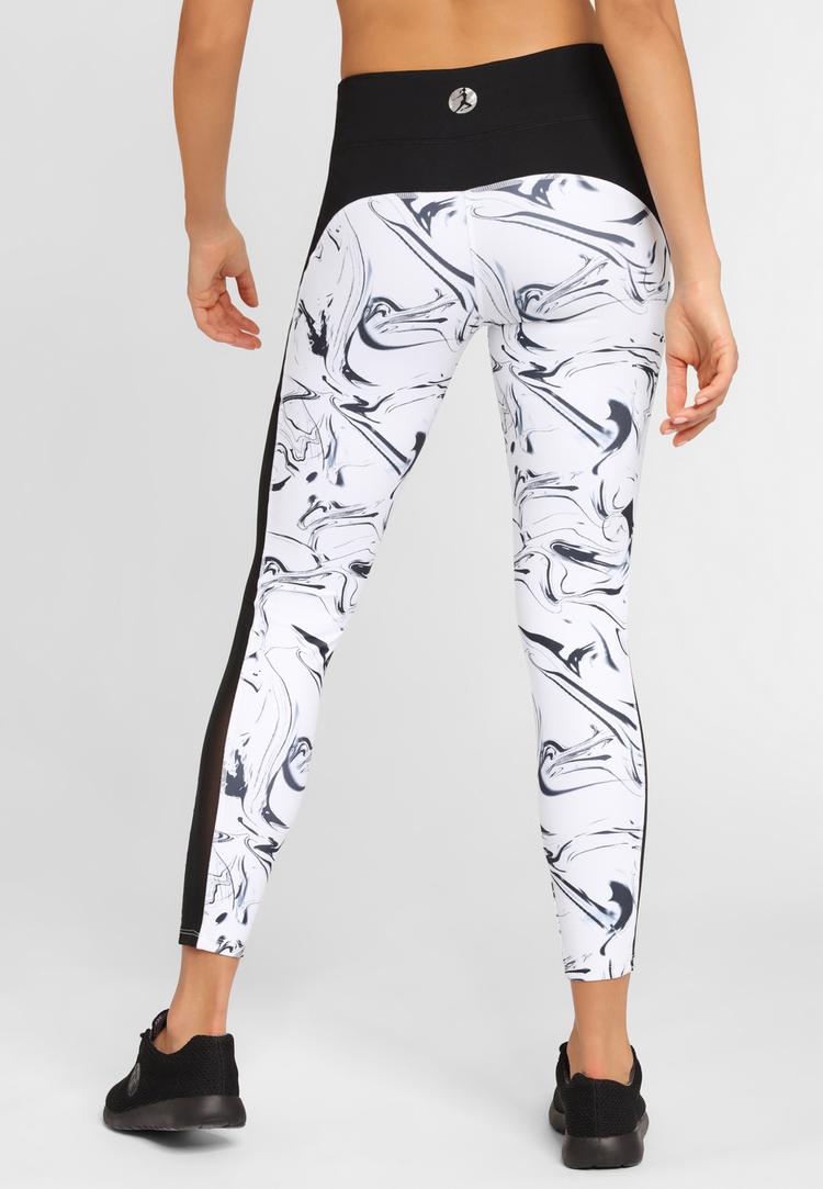 LASCANA Active LASCANA Active Leggings Leggings Damen - wei&szlig;-schwarz-gemustert-neongelb - 2 | SportScheck