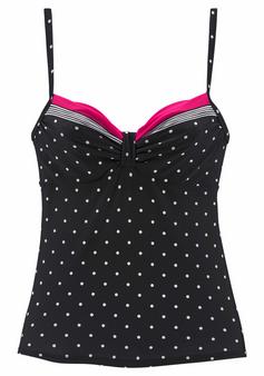 Lascana Bügel-Tankini-Top Bikini Oberteil Damen schwarz-rot