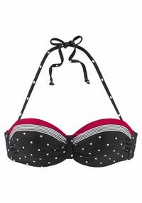 Lascana Bandeau-Bikini-Top Bikini Oberteil Damen - schwarz-rot