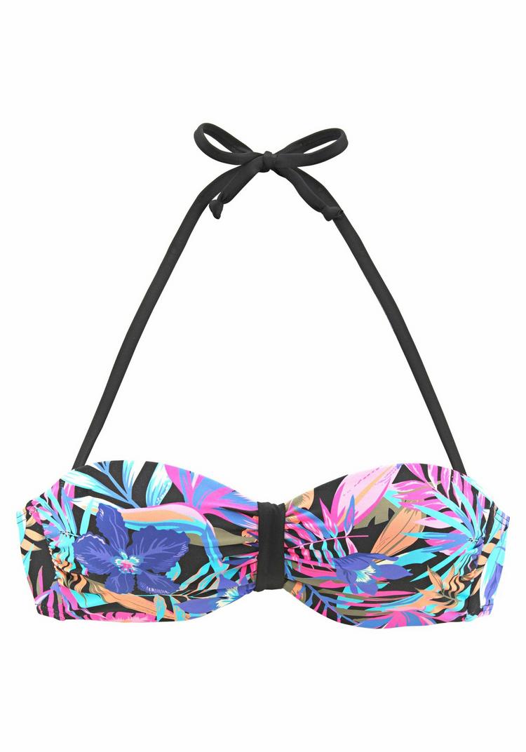 Bench Bench Bandeau-Bikini-Top Bikini Oberteil Damen - schwarz-bedruckt - 0 | SportScheck