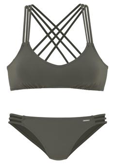 BRUNO BANANI Bustier-Bikini Bikini Set Damen oliv