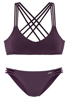 BRUNO BANANI Bustier-Bikini Bikini Set Damen bordeaux