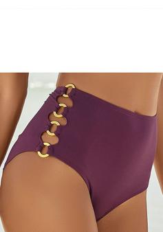 Rückansicht von Lascana Highwaist-Bikini-Hose Bikini Hose Damen bordeaux