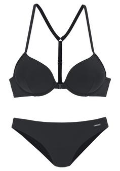 BRUNO BANANI Push-Up-Bikini Bikini Set Damen schwarz