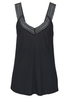 Lascana Strandtop T-Shirt Damen schwarz